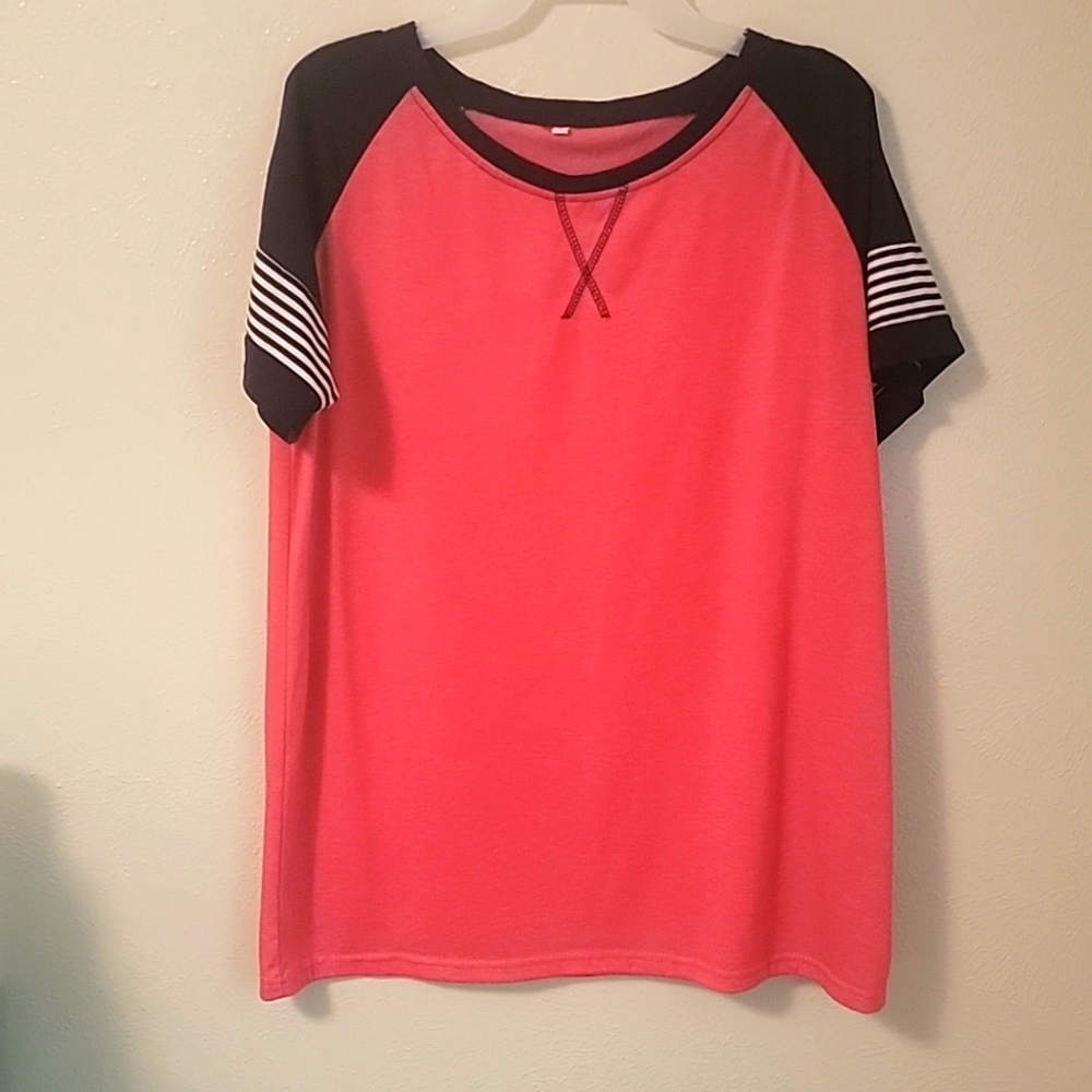 Pink & Navy blue white stripped shirt 👕